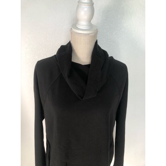 Ideology Cowl Neck Velour  Raw Hem Trip Top - L - Picture 3 of 6